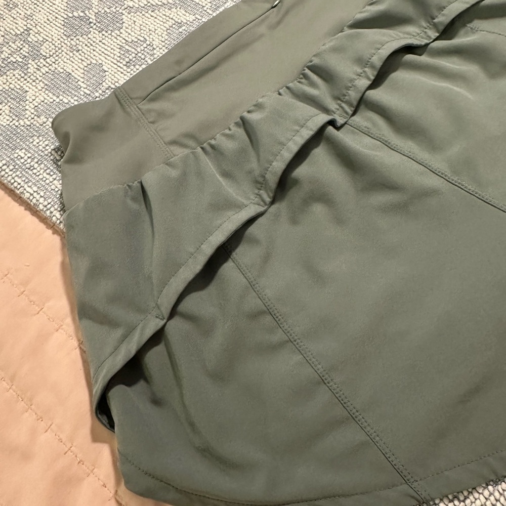 Women's Athletic Shorts - Olive and Black - Picture 9 of 10